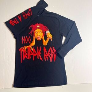 Trippie Redd Shirt Mens Medium Long Sleeve Black 1400 Lifes A Trip Rap Tee